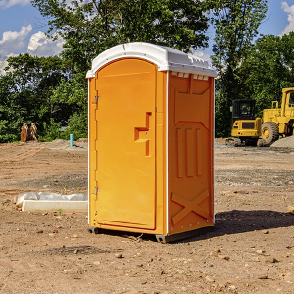 how often are the porta potties cleaned and serviced during a rental period in Rossmore